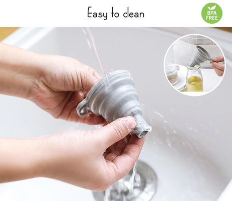 Food Grade Material Kitchen Mini Soft Silicone Retractable Collapsible Funnel
