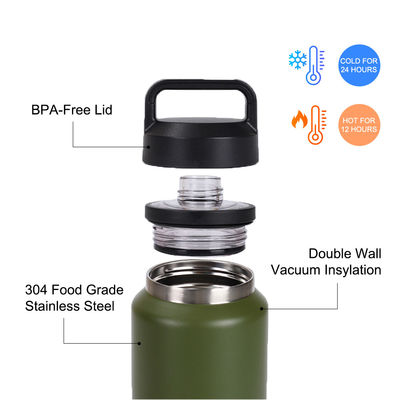 Stainless Steel 26oz Water Bottle Large Capacity 36oz Double Wall Portable 18oz Flasks