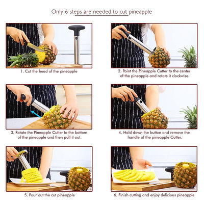 Stainless Steel 304 Pineapple Corer Slicer Fast Kitchen Gadget for Easy Core Removal