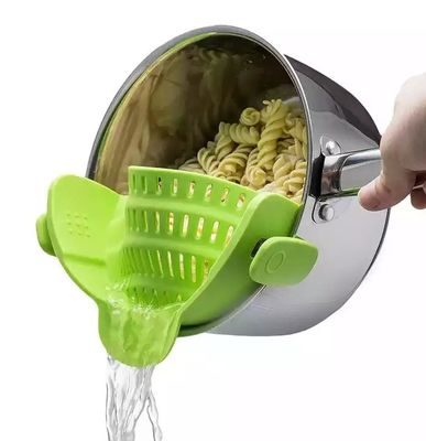 Adjustable Snap N Strain Pot Strainer and Pasta Strainer Flexible Silicone Material