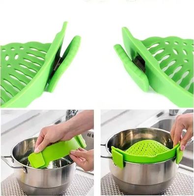 Adjustable Snap N Strain Pot Strainer and Pasta Strainer Flexible Silicone Material