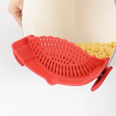 Adjustable Snap N Strain Pot Strainer and Pasta Strainer Flexible Silicone Material