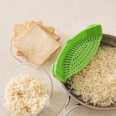 Adjustable Snap N Strain Pot Strainer and Pasta Strainer Flexible Silicone Material