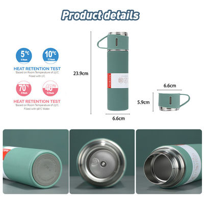 Equipped with Anti-corrosion Coating 500ml Stainless Steel Flask Water Bottle Gift Set