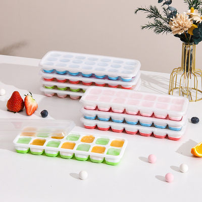 Stackable Ice Trays with Removable Spill Resistant Lid BPA Free and Silicone Material