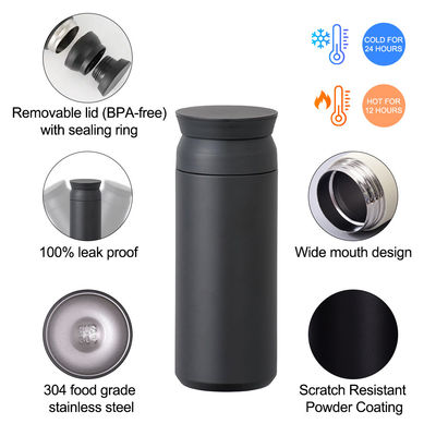 350ml 500ml Double Walled Travel Coffee Tumbler with Grip Coating Vacuum Insulated