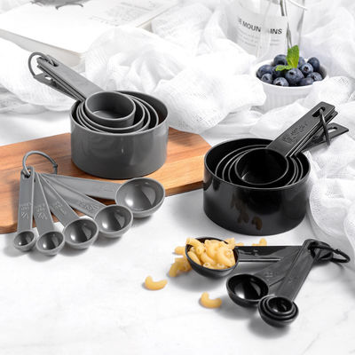 MEASURING TOOLS Professional Plastic Measuring Cups with Coffee Spoon Set of 5 100g