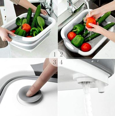 Custom Logo Dish Tub for Washing and Draining Veggies Fruits Foldable Cutting Board