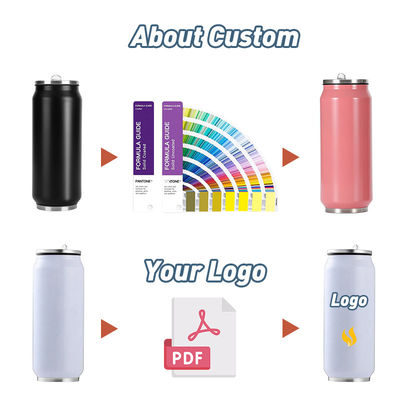 304 Stainless Steel Double Wall Vacuum Cup WITH LID and Straw for Customized Printing