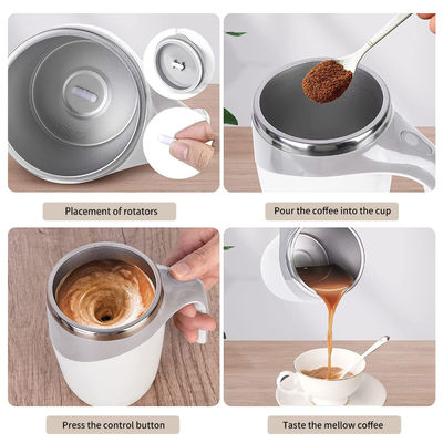 380ML Capacity Stainless Steel Insulated Auto Magnetic Mug with Self Stirring Feature