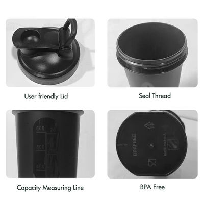 PP Food Grade Lid BPA Free Protein Shake Bottle Contemporary Design Style for Workout