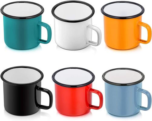 Custom Logo Enamel Camping Coffee Mug Europe Design Style with HANDGRIP Accessories