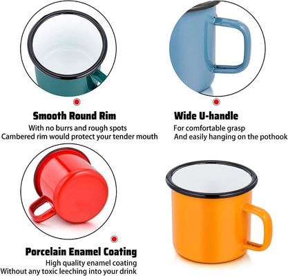 Custom Logo Enamel Camping Coffee Mug Europe Design Style with HANDGRIP Accessories