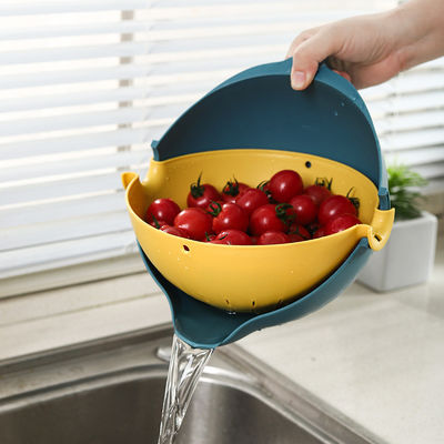 Versatile Cleaning 2-in-1 Plastic Colander Strainer Bowl Sets for Fruits and Vegetables