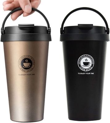 500ml Capacity Thermal Leak Proof Stainless Steel Vacuum Insulated Travel Mug with Handle