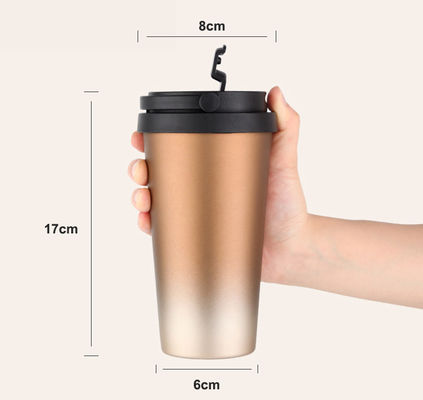 500ml Capacity Thermal Leak Proof Stainless Steel Vacuum Insulated Travel Mug with Handle