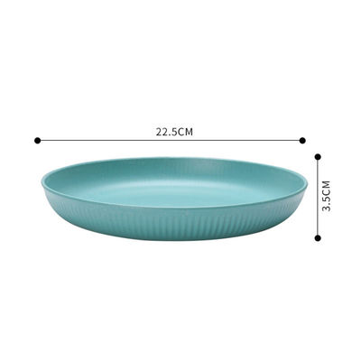 9 Inch Round Plastic Dinner Plate Lightweight Wheat Plates for Reusable Diningware