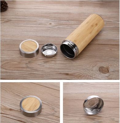 Adults Eco-Friendly Bamboo Double Wall Stainless Steel Tumbler for Tea and Coffee