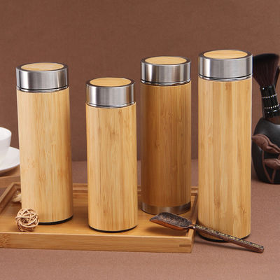 Adults Eco-Friendly Bamboo Double Wall Stainless Steel Tumbler for Tea and Coffee