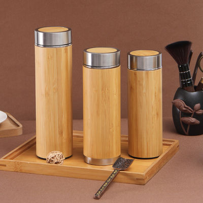 Adults Eco-Friendly Bamboo Double Wall Stainless Steel Tumbler for Tea and Coffee