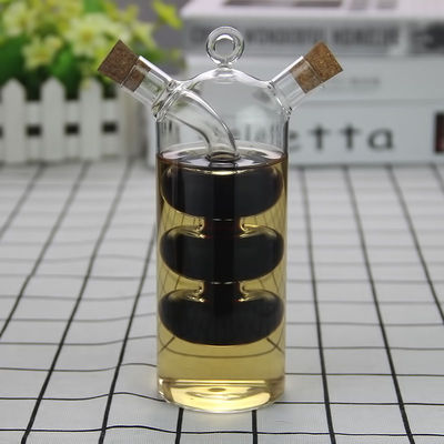 Convenient Glass 2 in 1 Separator Oil Water Sauce Pot for Kitchen 350ml 100ml Capacity