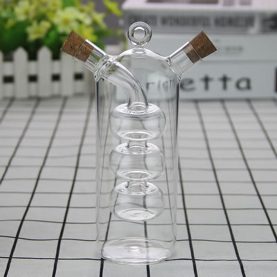Convenient Glass 2 in 1 Separator Oil Water Sauce Pot for Kitchen 350ml 100ml Capacity