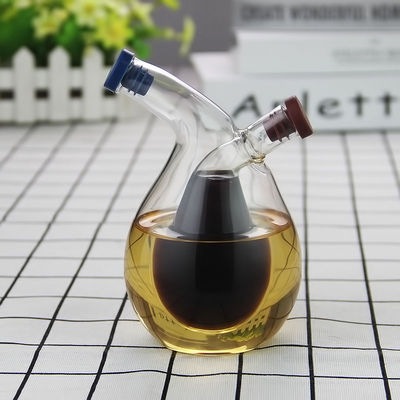 Convenient Glass 2 in 1 Separator Oil Water Sauce Pot for Kitchen 350ml 100ml Capacity
