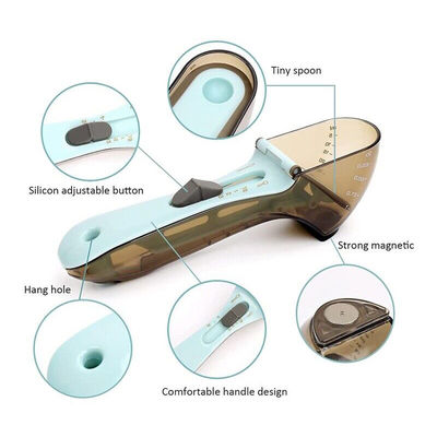 PP Material Adjustable Digital Measuring Spoon with Scale Plastic Measuring Cup 18*7.5CM