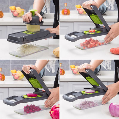 Metal Vegetable Chopper Onion Cutter Multifunctional Slicer Grater With Colander Basket