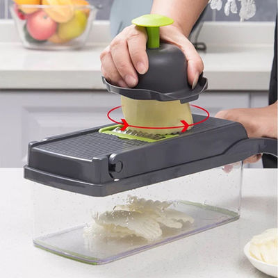 Metal Vegetable Chopper Onion Cutter Multifunctional Slicer Grater With Colander Basket