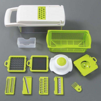 Metal Vegetable Chopper Onion Cutter Multifunctional Slicer Grater With Colander Basket