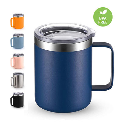 Custom Stainless Steel Double Wall Insulated Vacuum Travel Coffee Mugs With Handle for Camping