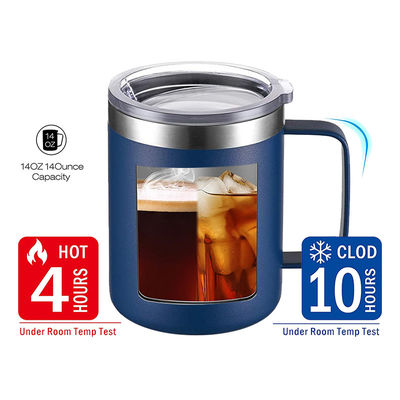 Custom Stainless Steel Double Wall Insulated Vacuum Travel Coffee Mugs With Handle for Camping