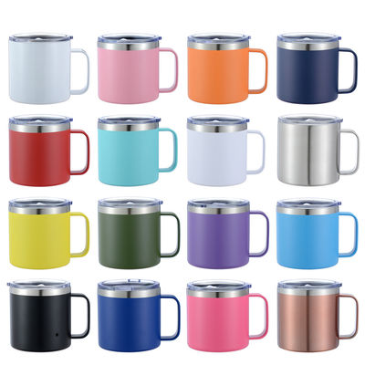 Custom Stainless Steel Double Wall Insulated Vacuum Travel Coffee Mugs With Handle for Camping