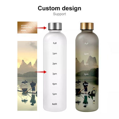Customized 32oz BPA Free Motivational Water Bottle for Sports and Outdoor Activities