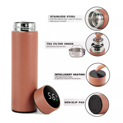 Customized Intelligent Digital LED Water Bottle Flask Tea Infuser Vacuum Insulated Thermos Bottle WITH LID