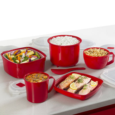 2023 Products 5 Pieces Microwave Steamer Sets in PP Material with Customized Color