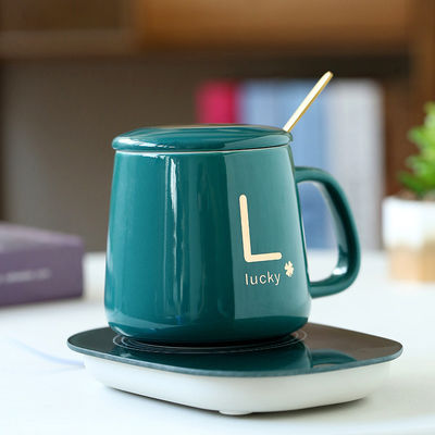 USB Charging Ceramic Porcelain Mug with 55 Degree Temperature Control and HANDGRIP
