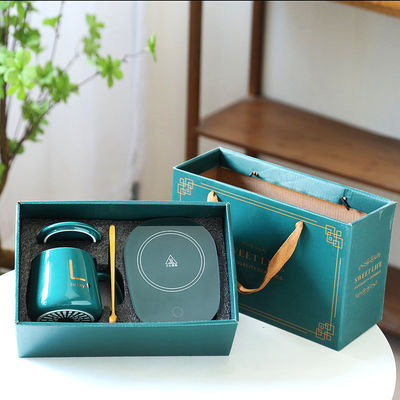 USB Charging Ceramic Porcelain Mug with 55 Degree Temperature Control and HANDGRIP