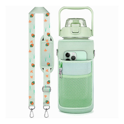Motivational Water Bottle for Gym Sport Time Marker Frosted Plastic Eco BPA Free