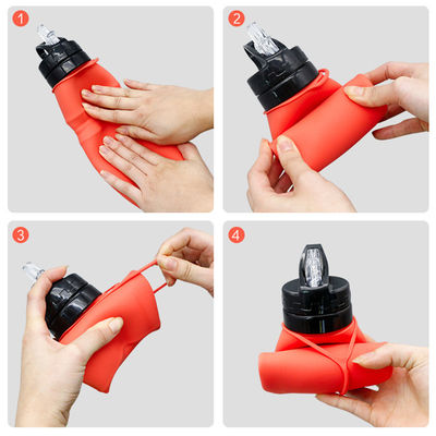 750ml Anti-corrosion Coated Silicone Water Bottle for Travel and Sports Customizable