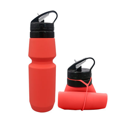 750ml Anti-corrosion Coated Silicone Water Bottle for Travel and Sports Customizable
