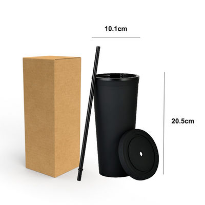 Reusable Plastic AS PP Tumbler with Straw and Lid Custom Logo Water Cup for Iced Coffee Travel Mug
