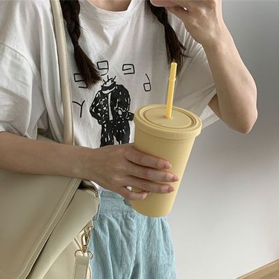 Reusable Plastic AS PP Tumbler with Straw and Lid Custom Logo Water Cup for Iced Coffee Travel Mug