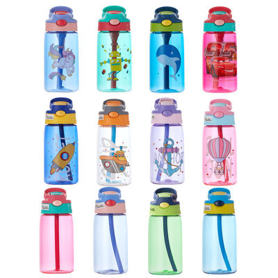 Custom Logo Bpa Free Children Water Bottle with Straw Support Tour Outdoor Activity