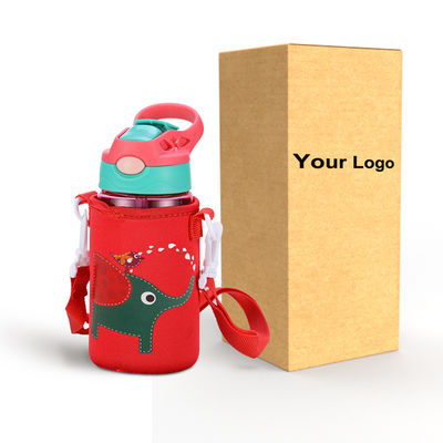 Custom Logo Bpa Free Children Water Bottle with Straw Support Tour Outdoor Activity