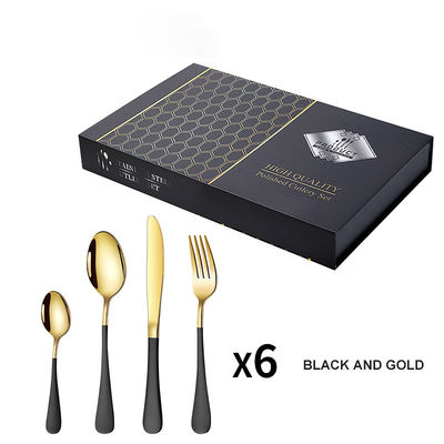 24 Pieces Stainless Steel Cutlery Knife Fork Spoon Flatware Cubiertos with Gift Box