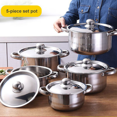 5-Piece Stainless Steel Cookingware Pot Set Sustainable Cookware for Your Kitchen