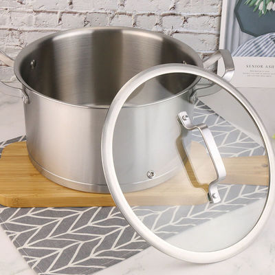 1.65kg Cookware Set Kitchen Pots and Pans Stainless Steel Cook Wear with Glass Cover