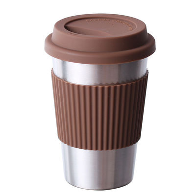 Stainless Steel Coffee Mug Custom 17oz Double Wall 18/8 Tumbler with Silicone Sleeve